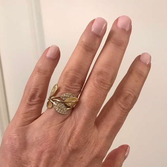 Adi Paz 14K Yellow Gold 0.17 CTW Diamond Foliate Ring - Picture 9 of 9